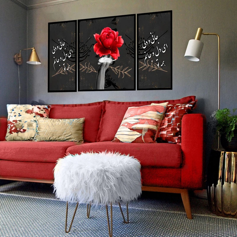 تابلو بکلیت طرح مدرن دیجیتال آرت مدل شاین اکلیلی B-2880 مجموعه 3 عددی