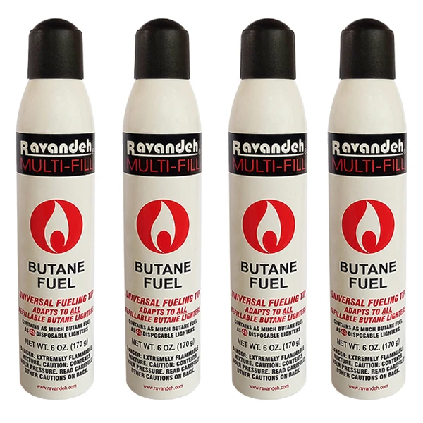 گاز فندک رونده مدل چاپی حجم 165 میلی لیتر مجموعه 4 عددی