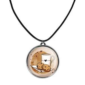 گردنبند خندالو مدل قهوه Coffee کد 2200122010