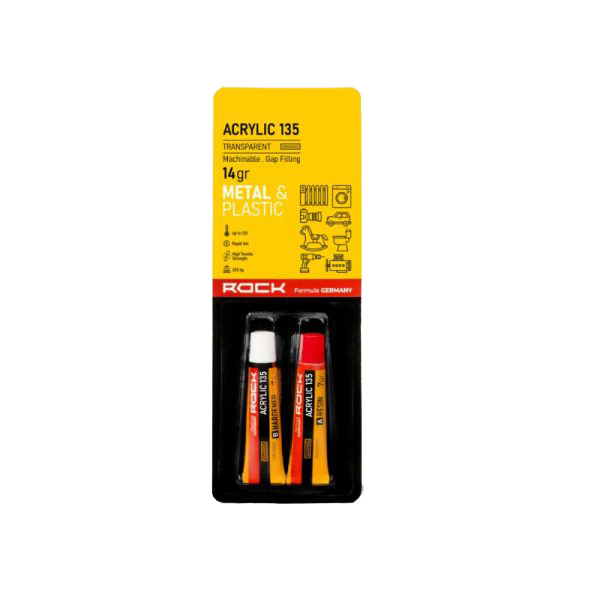 چسب دوقلو اکریلیک شفاف راک مدل ACR00135 وزن 14 گرم