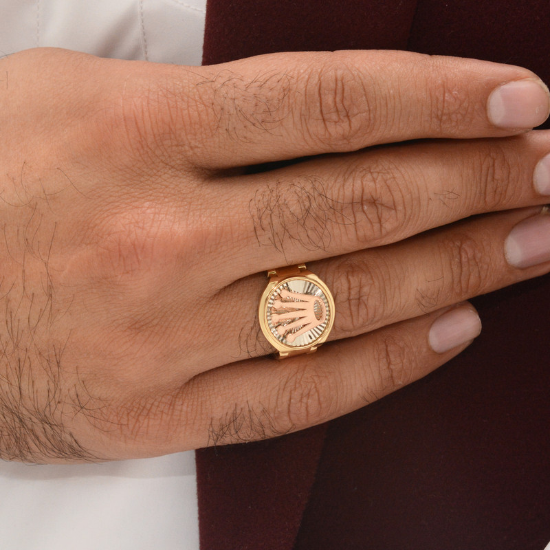 انگشتر طلا 18 عیار مردانه طلای مستجابی مدل تاج کد 63
