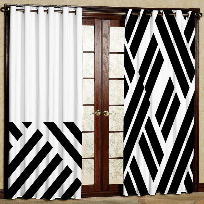 پرده مدل طرح دار خطی هازان پانچی کد 1379a سایز 140x200 سانتی متر