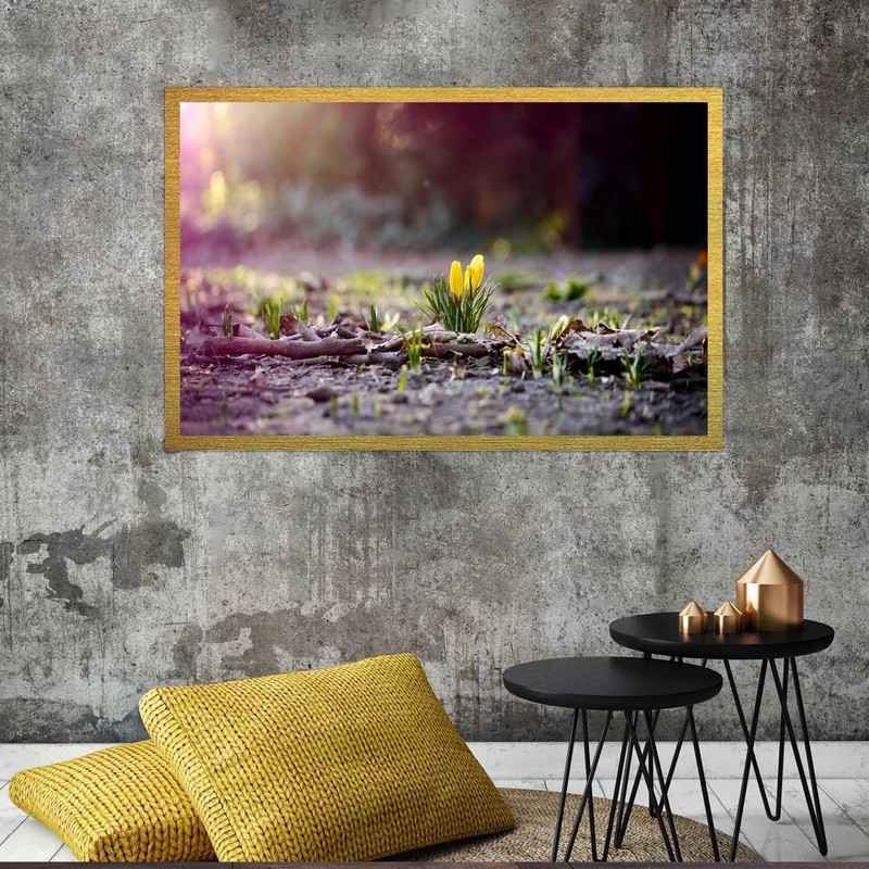 تابلو بکلیت طرح طبیعت و گل مدل قاب شاسی T-S8555