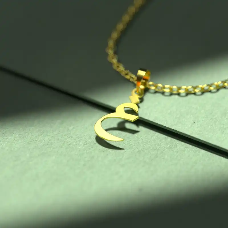 گردنبند طلا 18 عیار زنانه مدوپد مدل حرف غ کد I3-1-1086