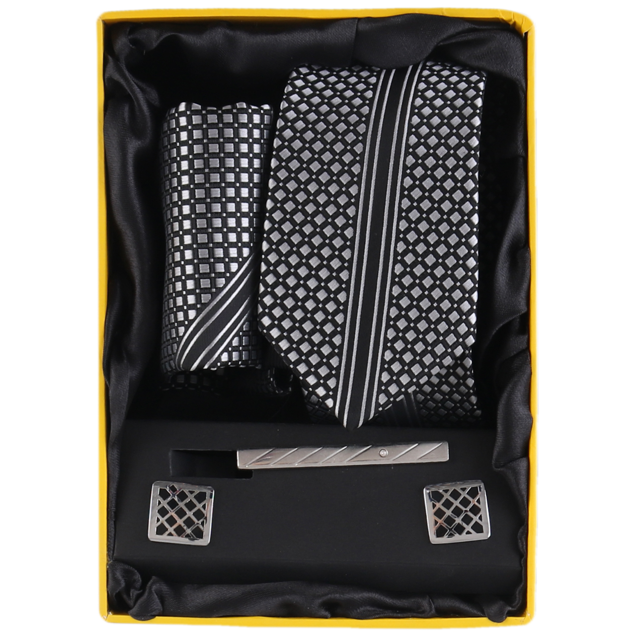 ست کراوات و دستمال جیب و دکمه سردست مردانه فرانکو فروزی مدل F-101820