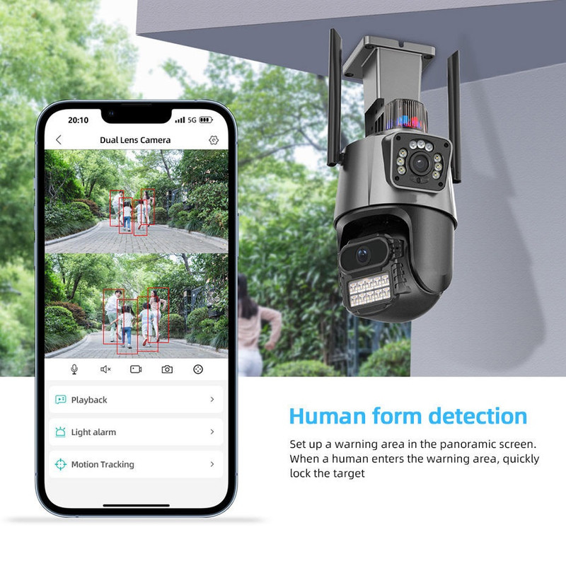 دوربین مداربسته تحت شبکه مدل AI Tracking Night Vision 8X Dual Lens
