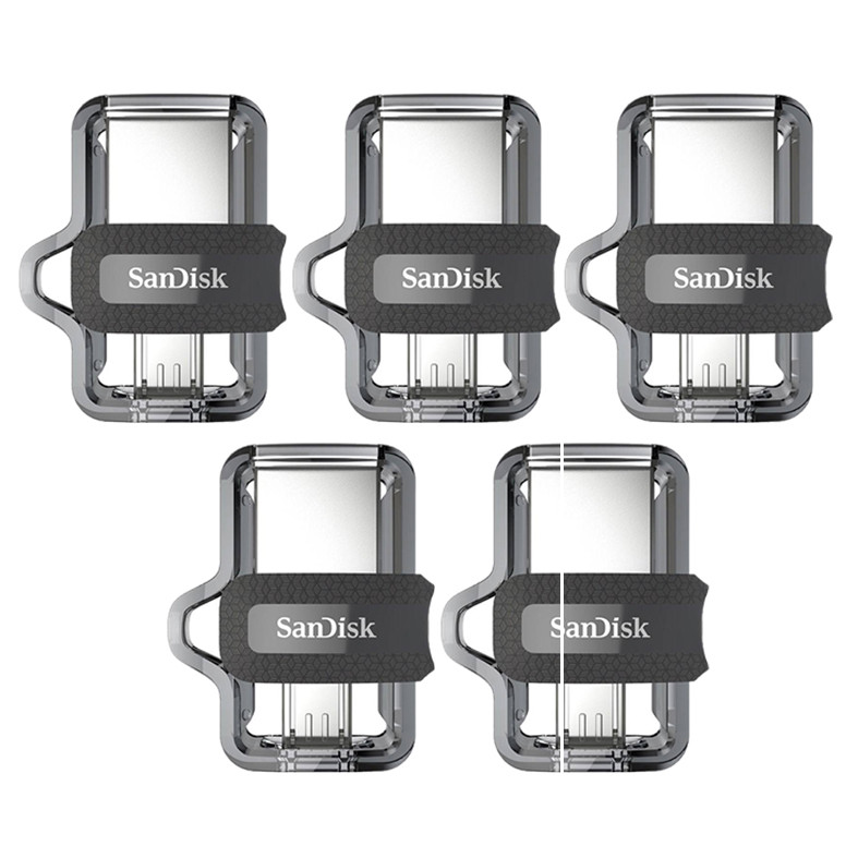 فلش مموری سن دیسک مدل Ultra Dual Drive M3.0 ظرفیت 32 گیگابایت بسته 5 عددی