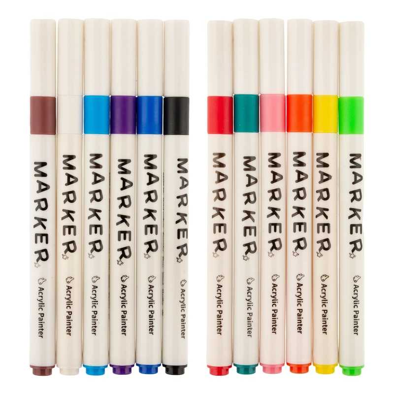 ماژیک چند منظوره مدل اکرلیک ZYP مجموعه 12 عددی