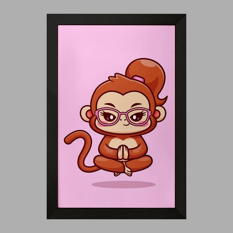 تابلو خندالو مدل حیوانات بامزه میمون کد 29446