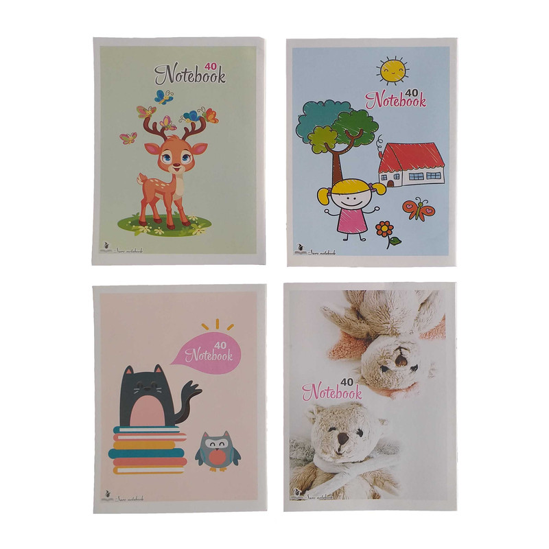 دفتر نقاشی 40 برگ سرو مدل D_40 مجموعه 4 عددی
