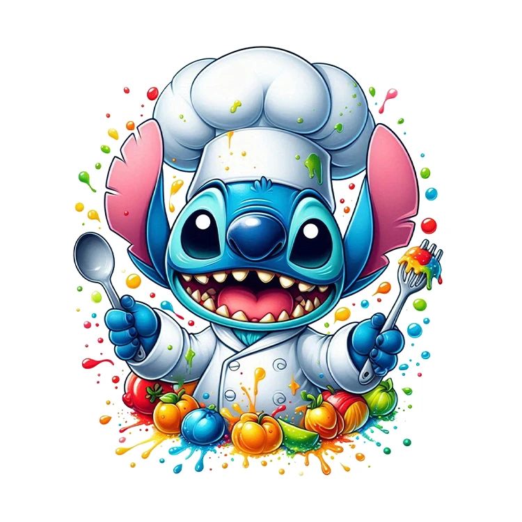 استیکر پارچه و لباس پاد آفرین مدل کارتونی استیچ کیوت بامزه کد S3879