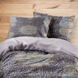 سرویس روتختی مدوپد طرح فرش قم ترنجی گل ریز مدل C-Ghom106 یک نفره 4 تکه