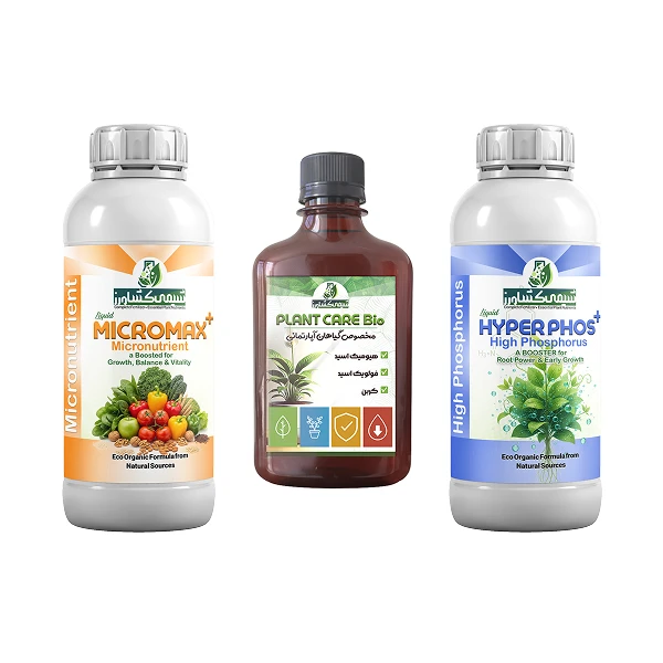 کود مایع گل یوکا شیمی کشاورز مدل رشد و سبزینگی حجم یک لیتر بسته 3 عددی