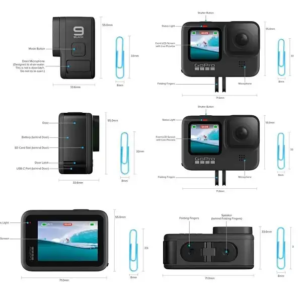 دوربین فیلم برداری ورزشی گوپرو مدل Hero 9 به همراه لوازم جانبی