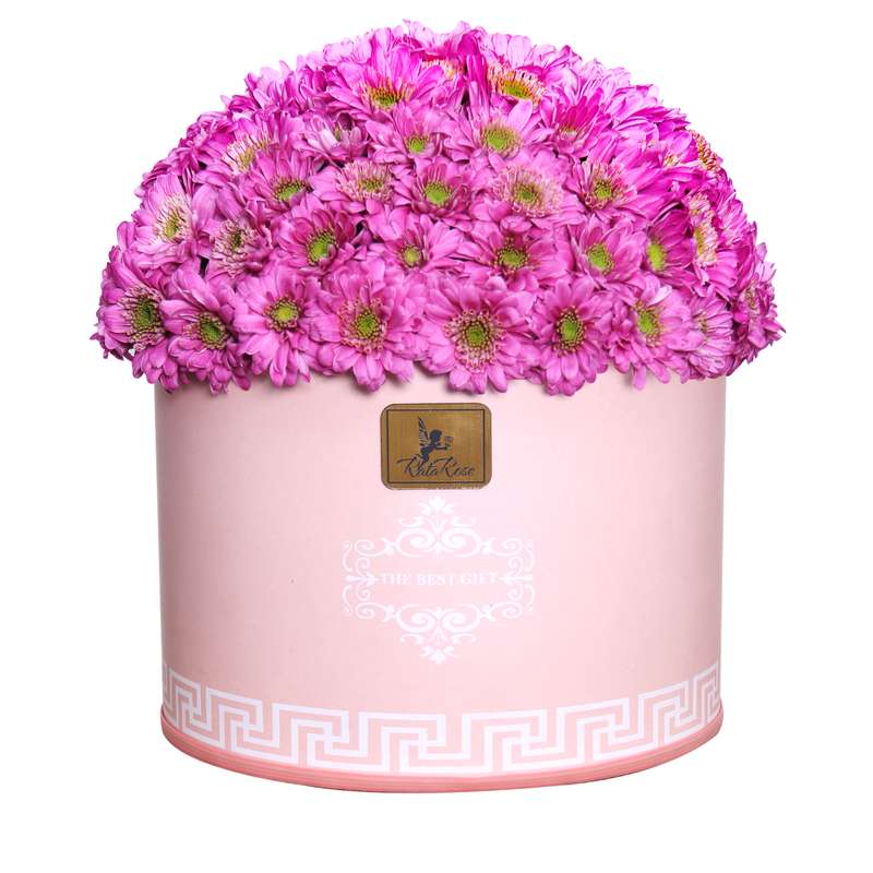 سبد گل طبیعی داودی راتا رز کد op