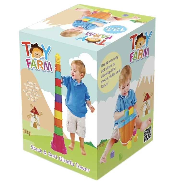 بازی آموزشی مدل برج زرافه بسته 12 عددی