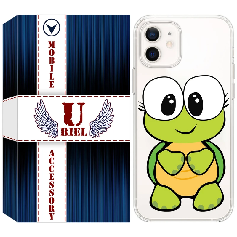 کاور یوریل قاب مدل Clear کد 59 طرح لاکپشت مناسب برای گوشی موبایل اپل iPhone 12