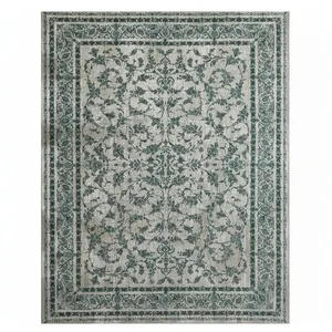 فرش ماشینی 1200 شانه زمینه کرم حاشیه مغز پسته ای مدل افشان وینتیج پینترستی