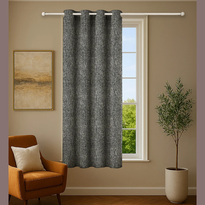 پرده پانچ نوین دکور سیلوانا مدل کتان تسلا 180_1 سایز 180x140 سانتی‌متر