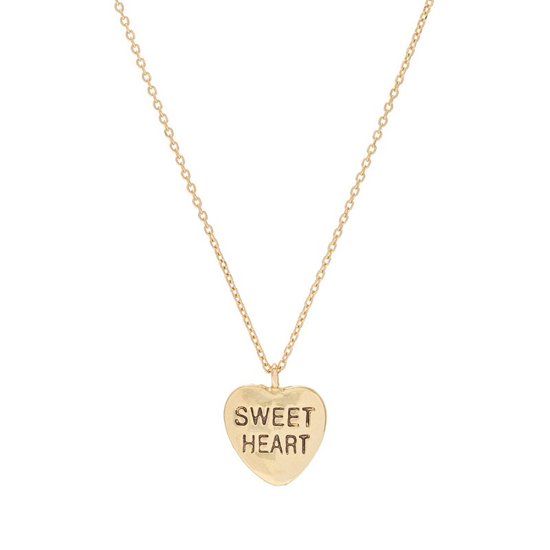 گردنبند طلا 18 عیار زنانه با زنجیر حلقهای (فلامینگو) وی گالری مدل قلب SWEET