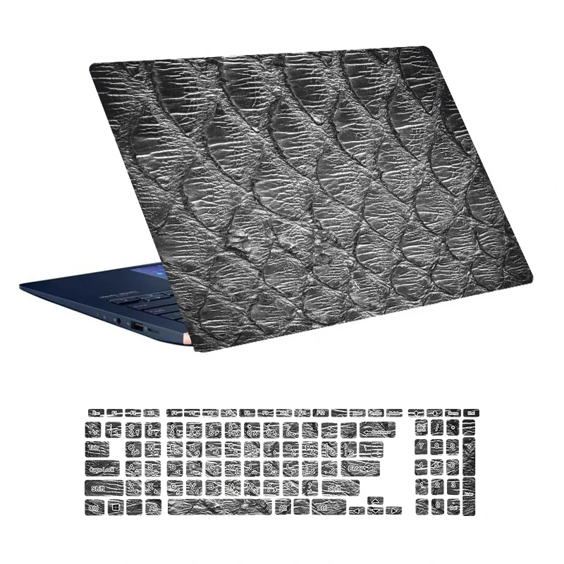 استیکر لپ تاپ توییجین و موییجین طرح Snake کد 19 مناسب برای لپ تاپ 15.6 اینچ به همراه برچسب حروف فارسی کیبورد 
