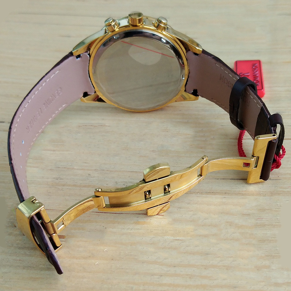 ساعت مچی عقربه‌ای مردانه رومانسون مدل بندچرمی فیکس کرنوگراف کد 340