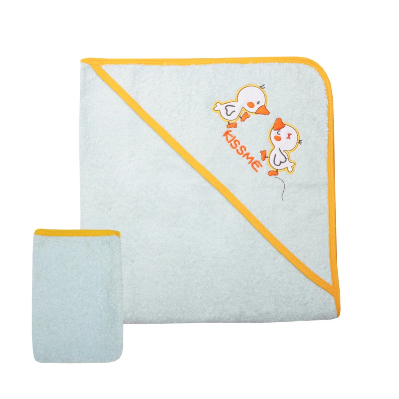 حوله نوزادی آدمک مدل جوجه سایز 85x85 سانتی متر به همراه لیف