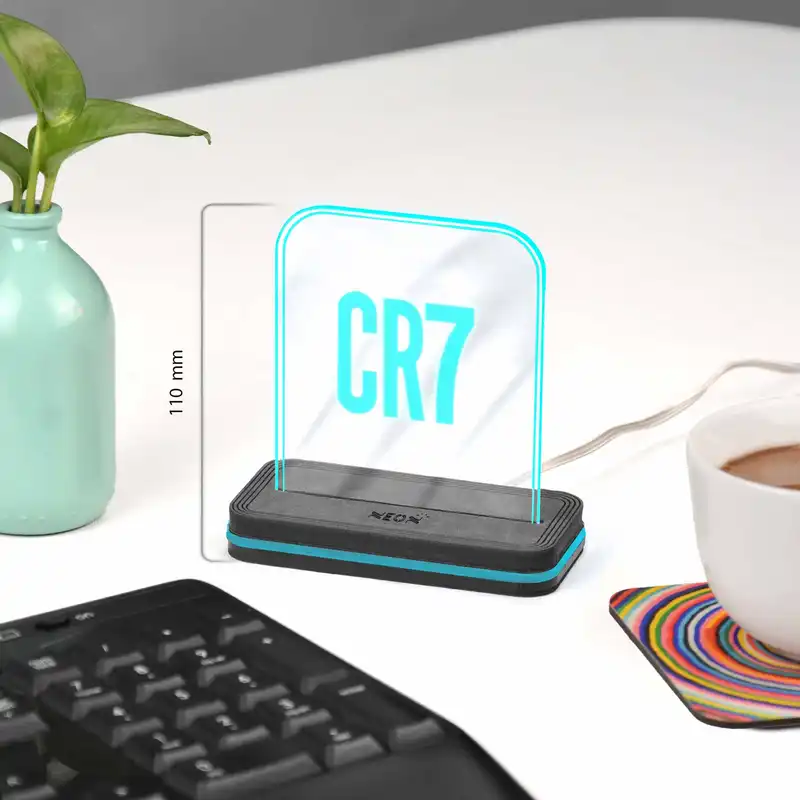 چراغ رومیزی نئون مدل CR7_TURQUOISE