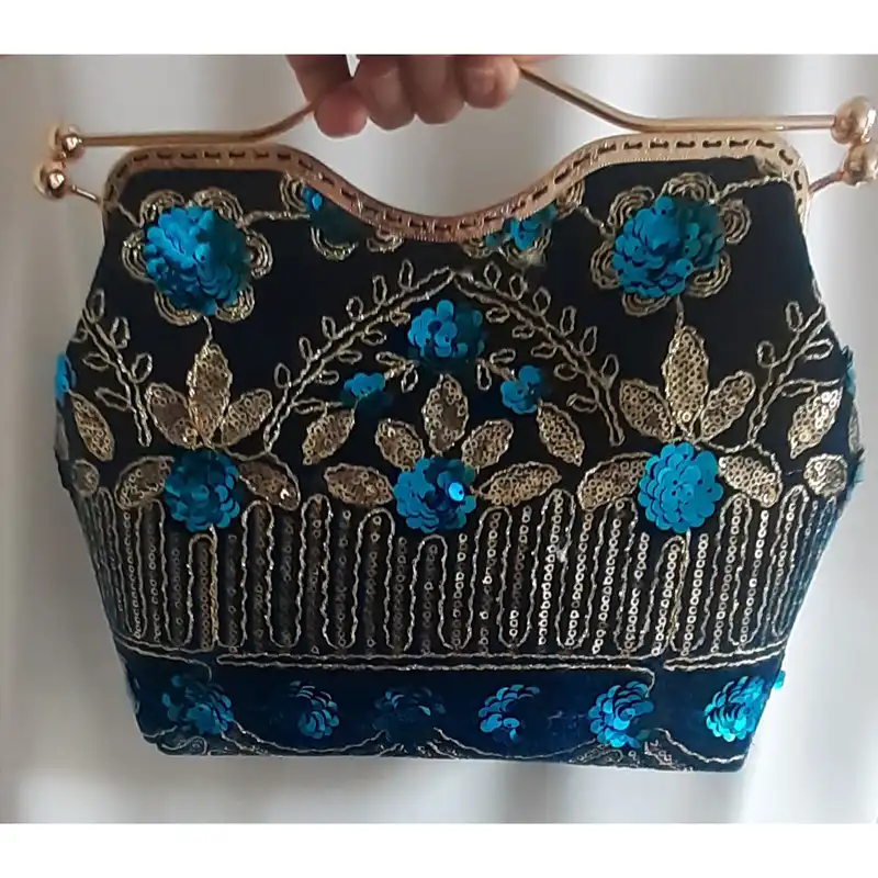 کیف مجلسی زنانه مدل مخمل پولک دوزی