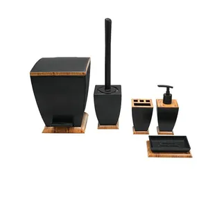 ست سرویس بهداشتی 5 پارچه هارمونی مدل طرح چوب کد TP6577