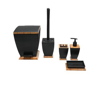 ست سرویس بهداشتی 5 پارچه هارمونی مدل طرح چوب کد TP6577
