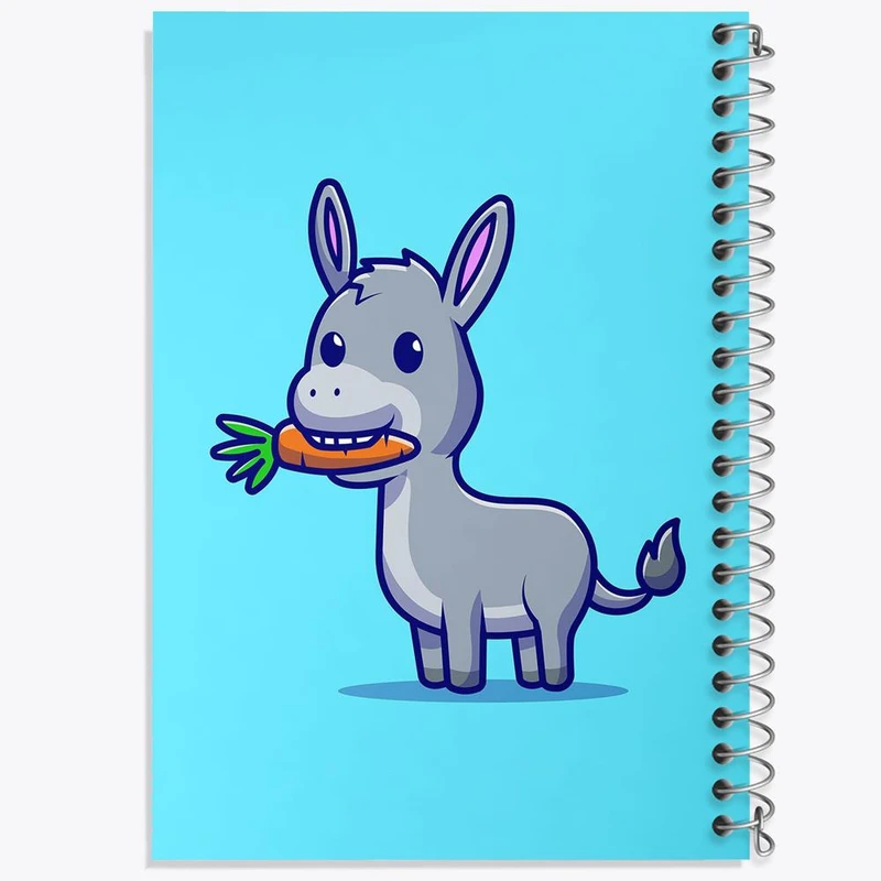 دفتر مشق 100 برگ خندالو طرح حیوانات بامزه خر الاغ کد 29710