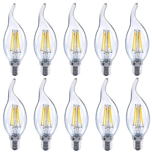 لامپ فیلامنتی 6 وات مدل اشکی 1403 پایه 14 E سته 10 عددی