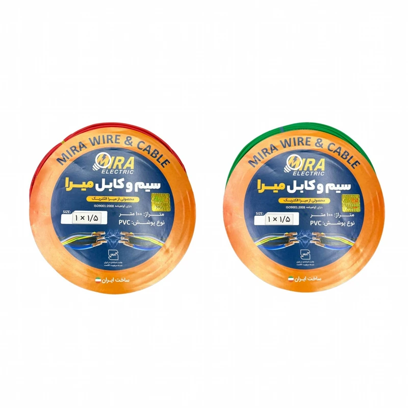 سیم برق افشان 1 در 1.5 میرا  کد G-R بسته دو عددی