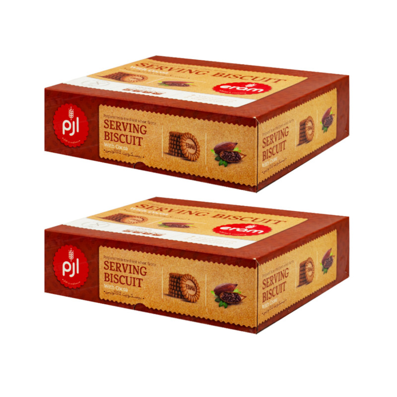 بیسکویت پذیرایی کاکائویی ارم- 650 گرم بسته 2 عددی