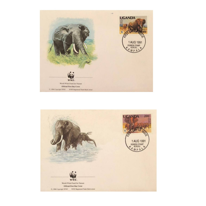 تمبر یادگاری مدل پاکت مهر روز گونه های در حال انقراض مجموعه 2 عددی