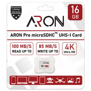کارت حافظه microSDHC آرون مدل Pro کلاس 10 استاندارد UHS-I سرعت 100MBps ظرفیت 16 گیگابایت