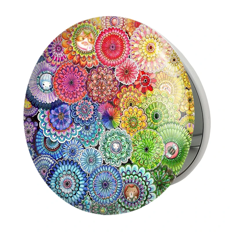 آینه جیبی خندالو طرح ماندالا مدل تاشو کد 5336 