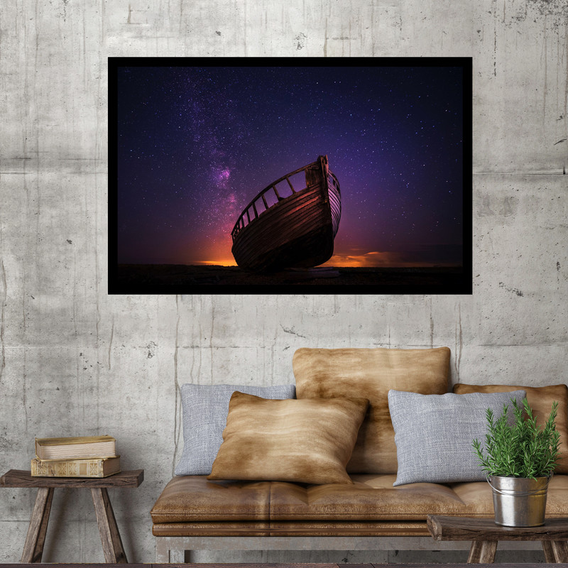 تابلو نوری بکلیت طرح قایق چوبی مدل B-MO1646