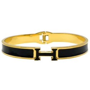 دستبند النگویی زنانه گالری عزیزی مدل حرف H