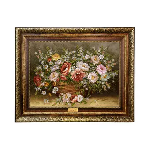 تابلو فرش ماشینی نقش نگار رضوی طرح گل کد 2100H