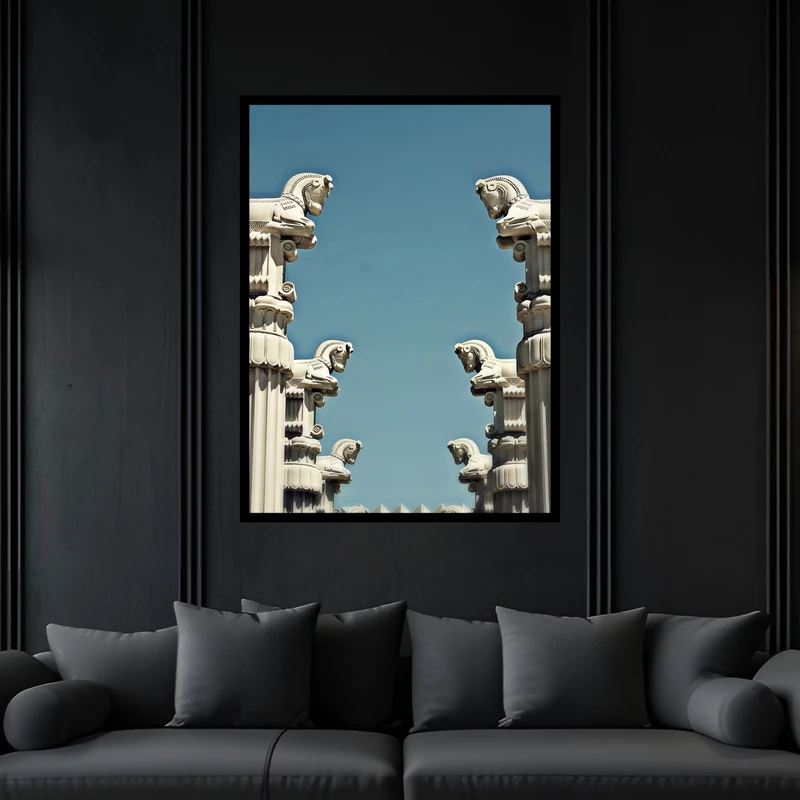 تابلو بکلیت طرح باستانی تاریخی ایران تخت جمشید  مدل B-bu7219 فریم مشکی