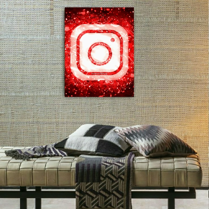 تابلو شاسی طرح مخمل آرم اینستاگرام  کد BK1187