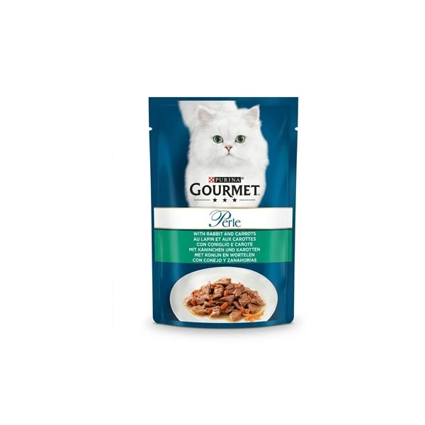 پوچ گربه بالغ گورمت مدل پرل طعم خرگوش و هویج وزن 85 گرم