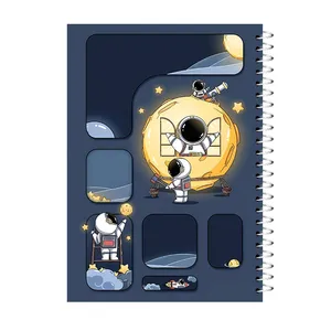 دفتر مشق 60 برگ آی چاپ مدل فضانورد و ماه کد 957