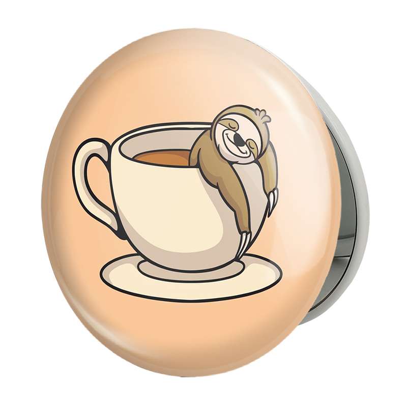 آینه جیبی خندالو طرح قهوه Coffee مدل تاشو کد 22009