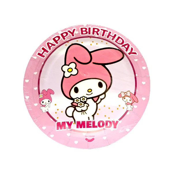 پیش دستی یکبار مصرف مدل مای ملودی کد MelodyKuromiPlate6 مجموعه 10 عددی