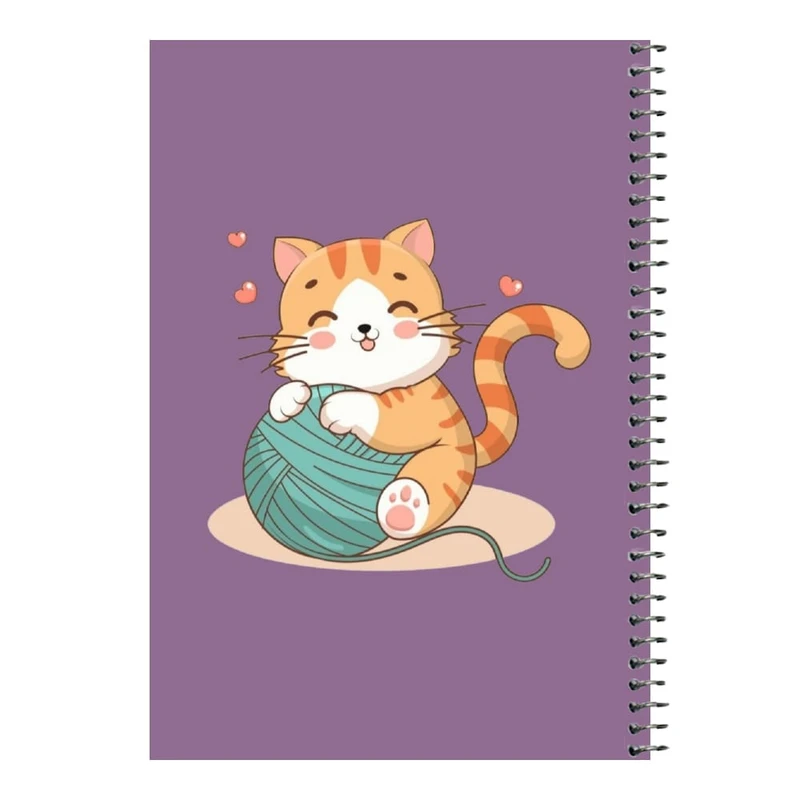 دفتر مشق 80 برگ اس جی مدل گربه و کاموا     