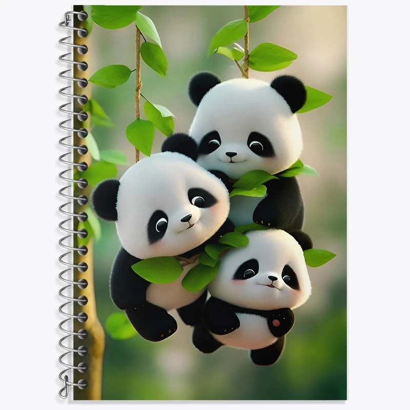 دفتر لغت 50 برگ خندالو طرح بچه پانداهای کیوت کد F7850