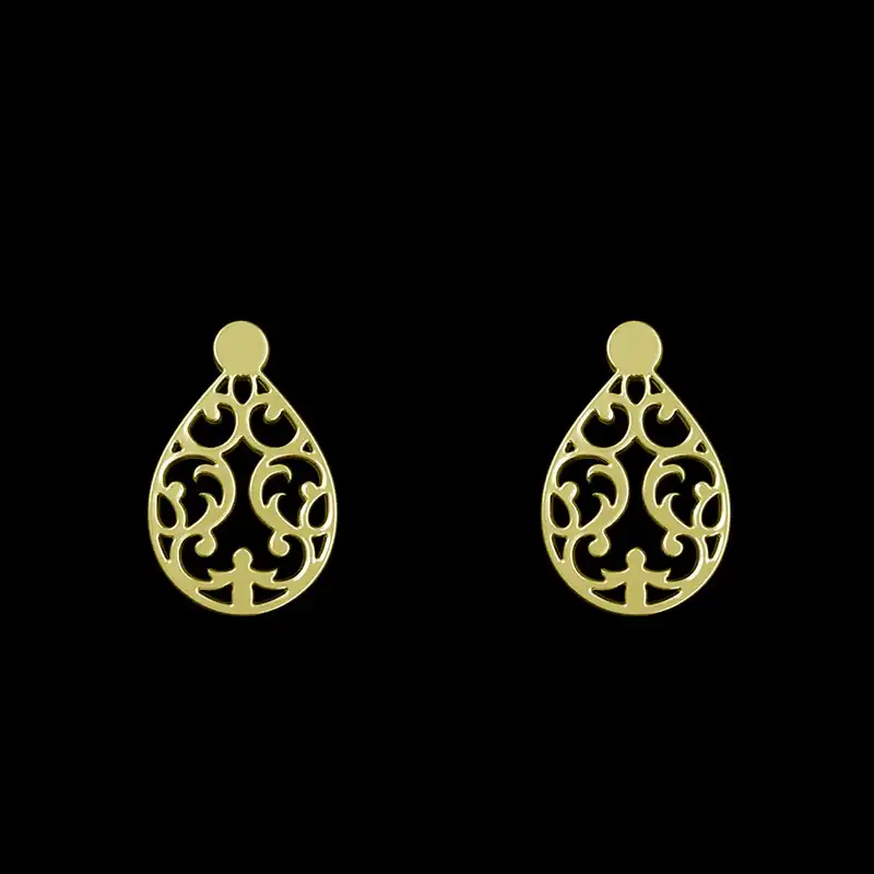 گوشواره طلا 18 عیار زنانه مدوپد مدل هندسی کد GA1-15172